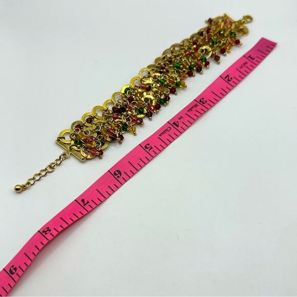 Joan Rivers Bracelet Dangle Gold Tone Circles Link Vintage VTG Retro Chunky - Picture 10 of 14